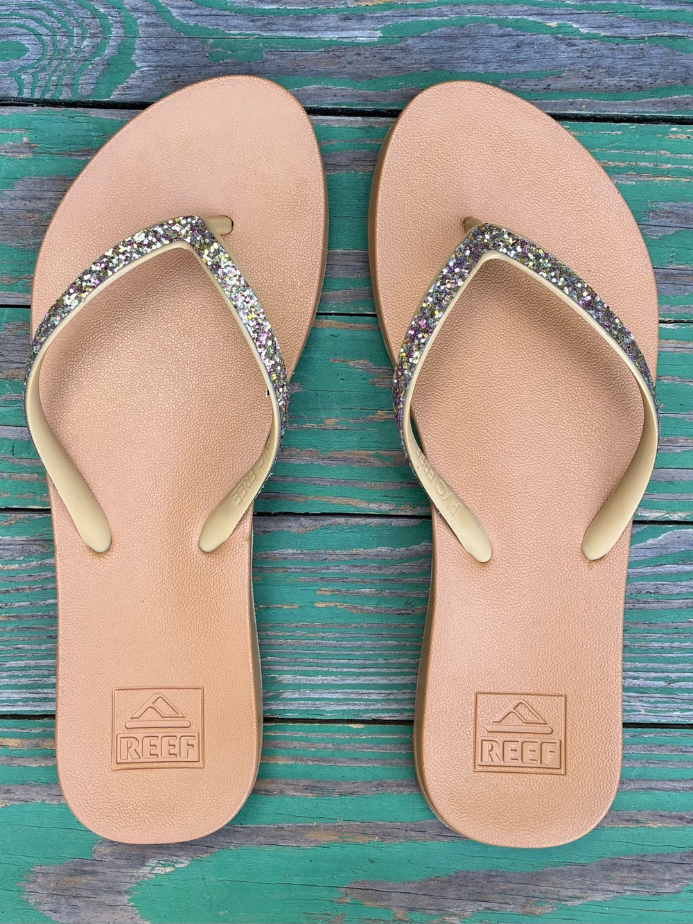 Reef Womens Cushion Stargazer Sandals Sz 7 Flip Flop Gemstone